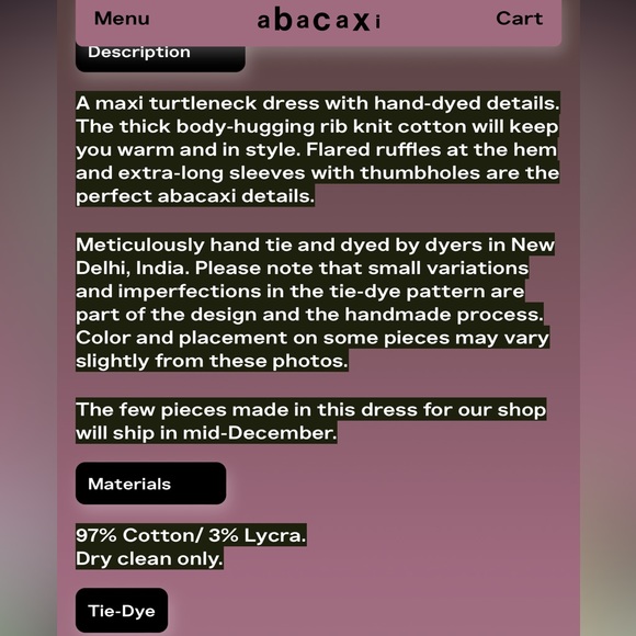 Abacaxi Winter Turtleneck Dress S - Picture 4 of 7